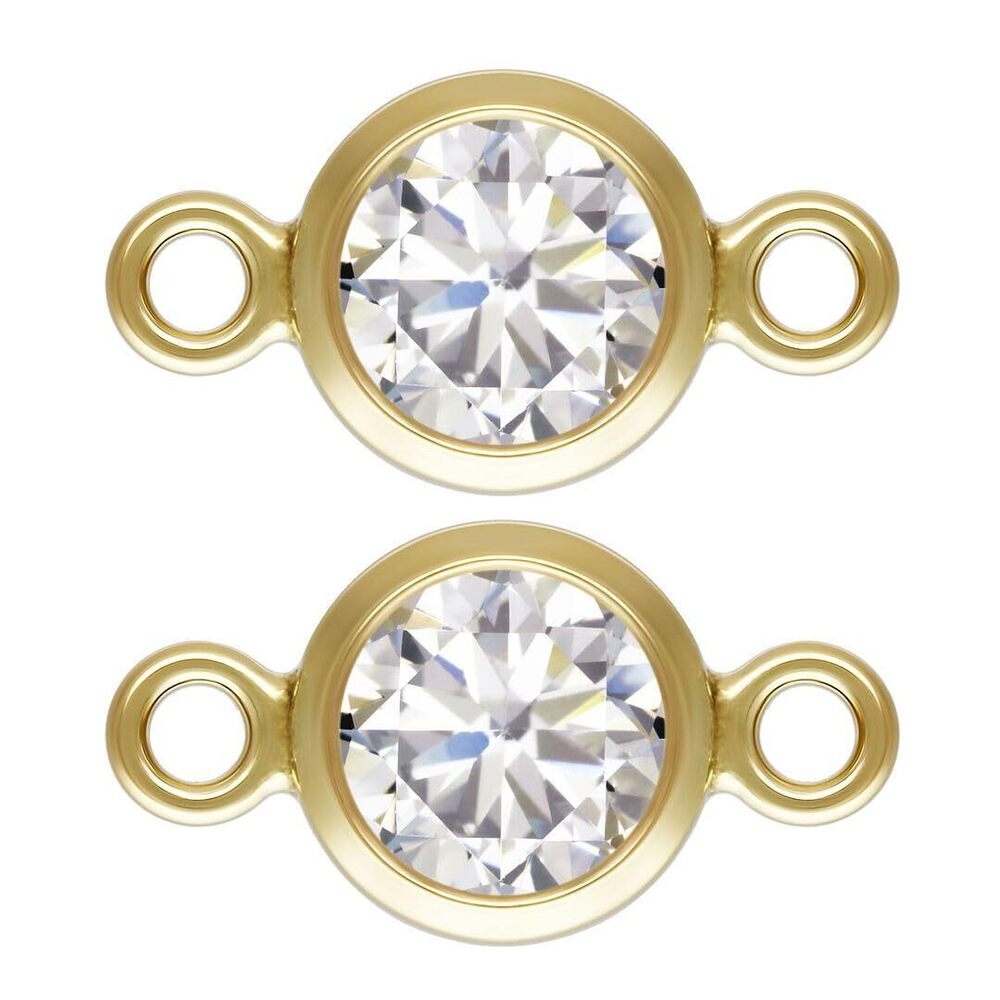 6083 2pcs Adabele Real 1/20 14K Gold Filled April Birthstone Link 4mm/0.16